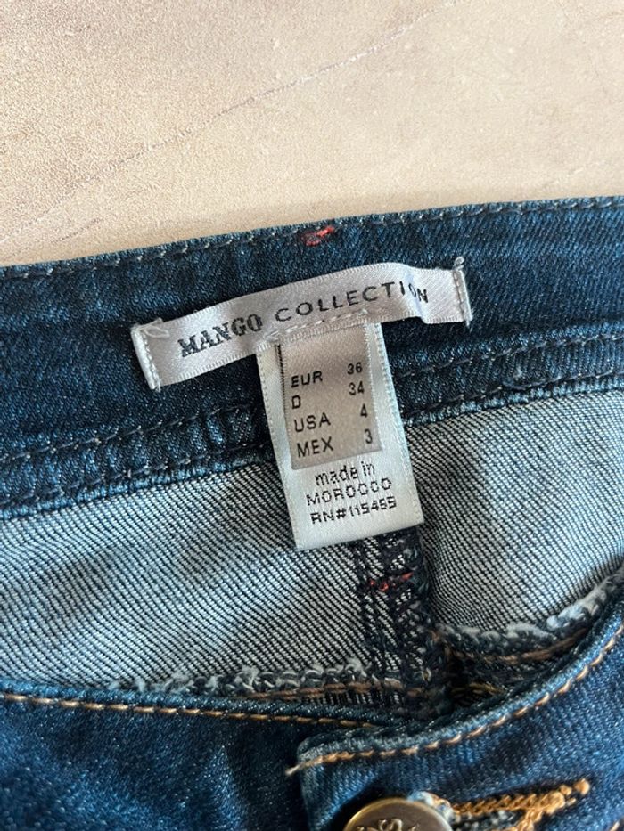 Jeans bleu trois quart Mango Taille 36 - photo numéro 3