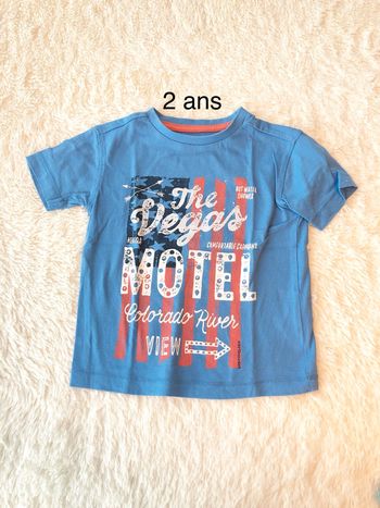 Tee shirt bleu drapeau usa Vegas vertbaudet G2a