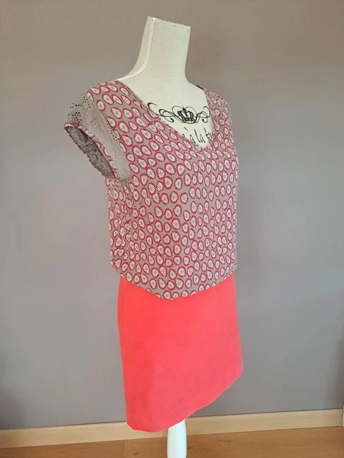Robe bi-matière effet jupe et blouse Miss Captain t. 36 - photo numéro 2