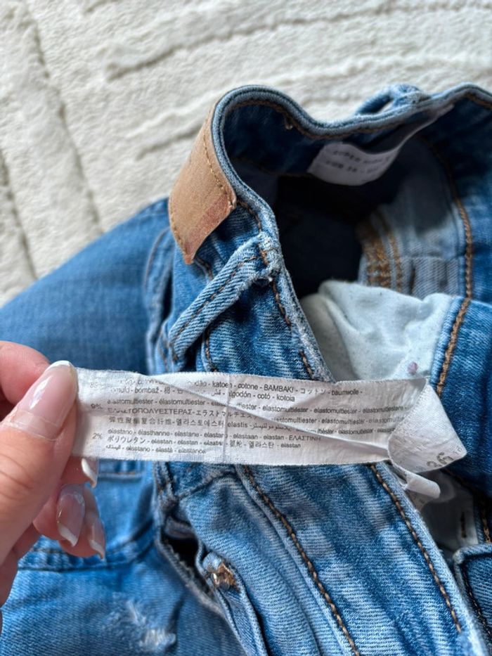 Lot de 3 jeans bleus troués stradivarius t 36 - photo numéro 16