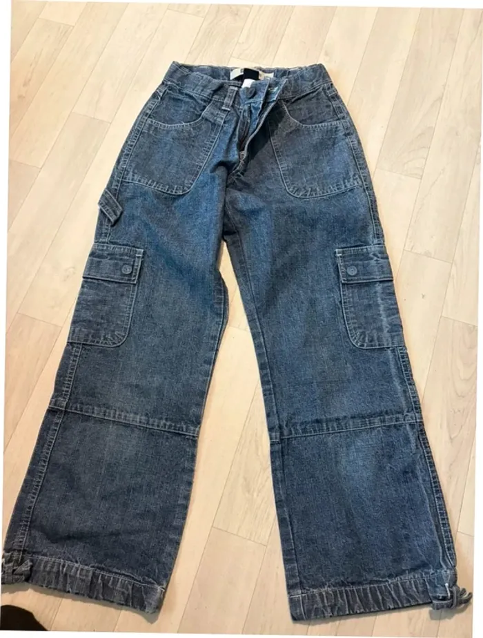 Pantacourt gap capri 16 ans bleu noeud en bas
