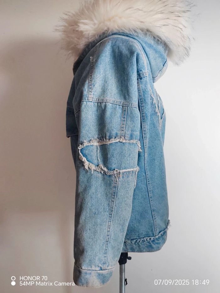 Veste en jeans fourrée - photo numéro 2