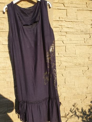 Tunique longue bleue marine et doré taille 44