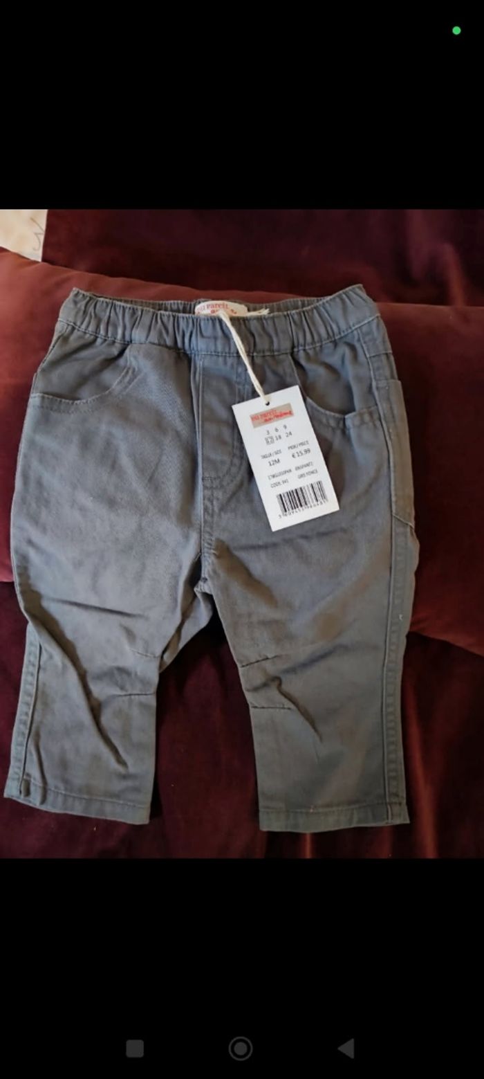 Pantalon du pareil au même 12 mois gris - photo numéro 2