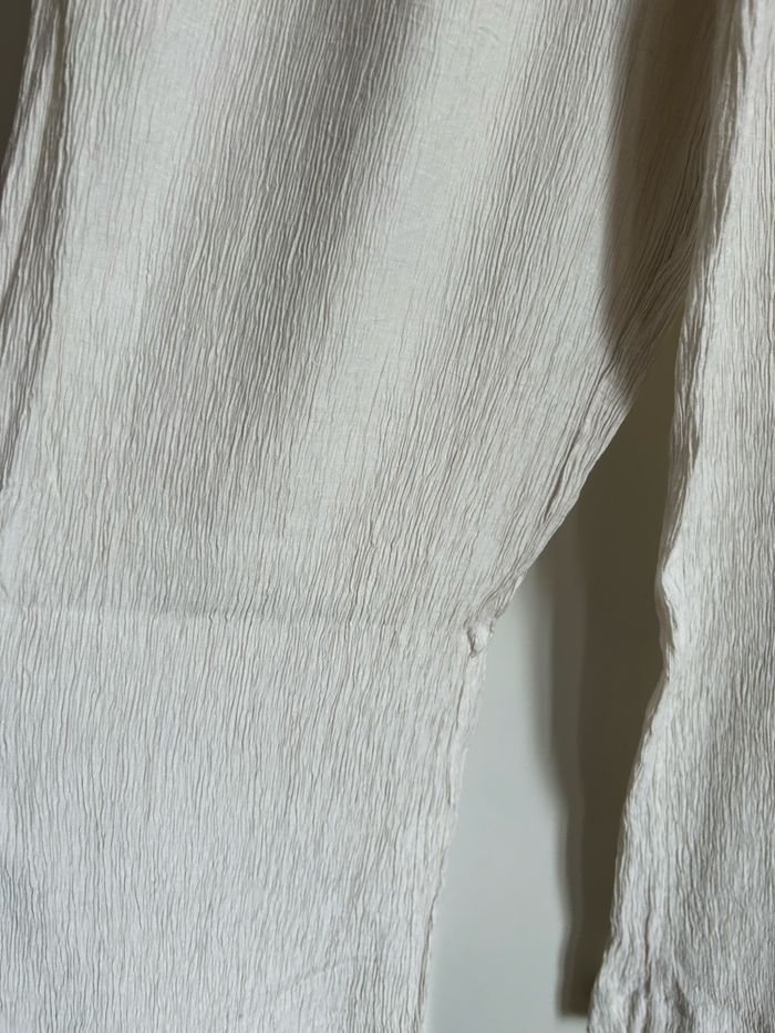 Pantalon large plissé beige uni Stradivarius Taille M - photo numéro 3