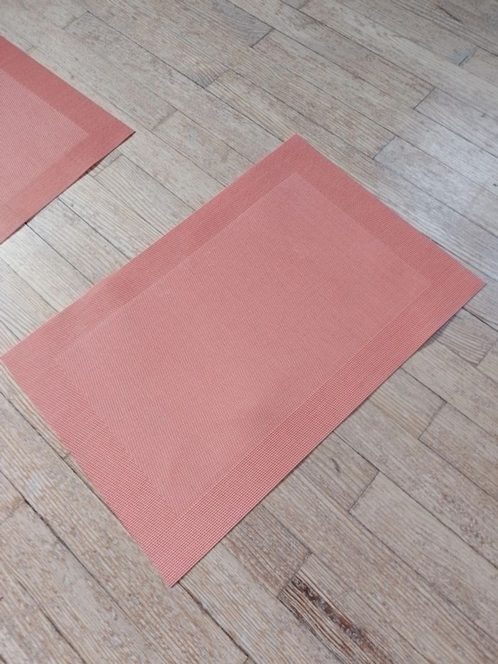 Lot de 5 set de table orange corail - photo numéro 2