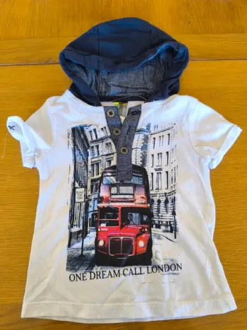 310603 tee-shirt MC blanc/marine garçon 6 mois orchestra