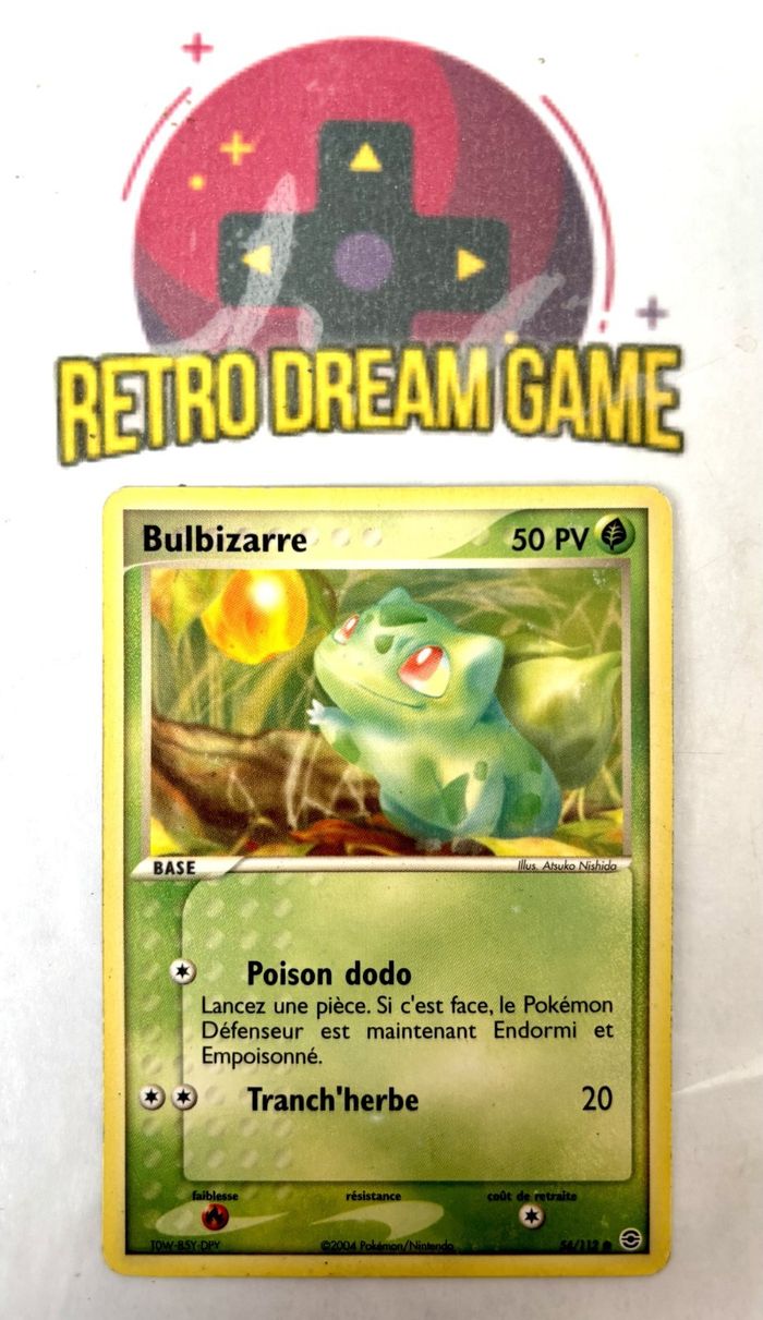 Nintendo Pokémon JCC Bulbizarre EX rouge feu et vert feuille (54/112)