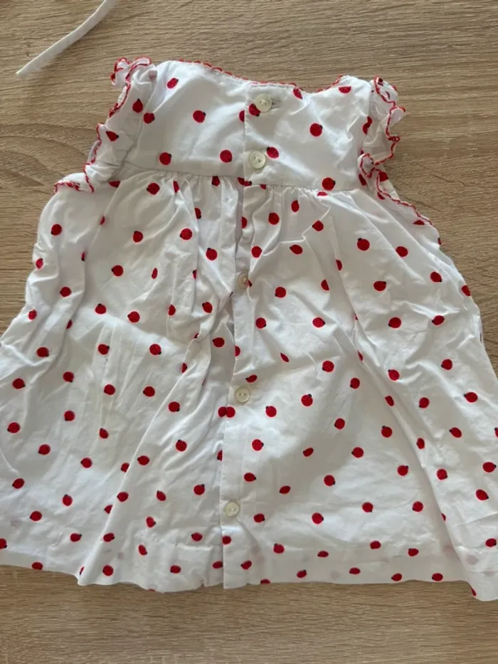 Joli ensemble blanc avec coccinelles Jacadi 3 mois TBE - photo numéro 8