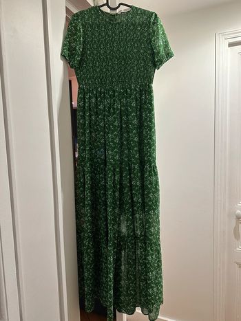 Robe longue verte Zara taille S
