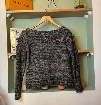 Pull gris et noir Mango