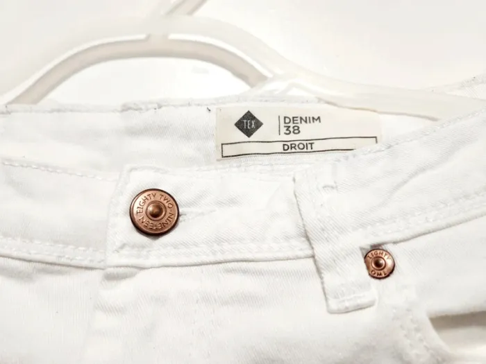 Jean blanc droit TEX - Taille 38 - photo numéro 3