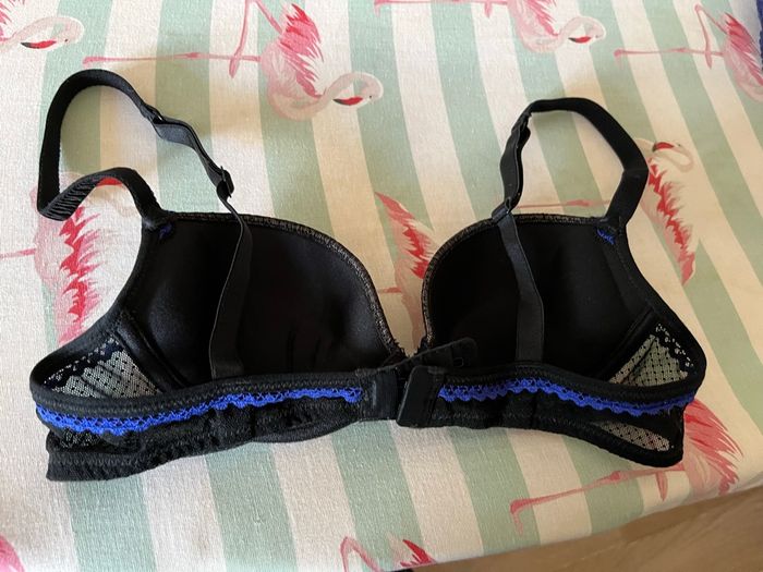 Soutien gorge variance noir dentelle bleu - photo numéro 2