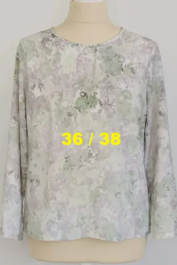 Tunique manche longue motif floral vert parme 3 Suisses Taille 36 / 38