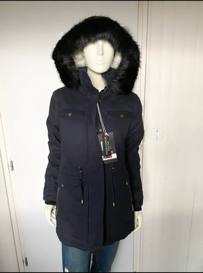 Parka Geographical Norway femme – Taille L/40 – bleu marine – Neuf avec étiquette