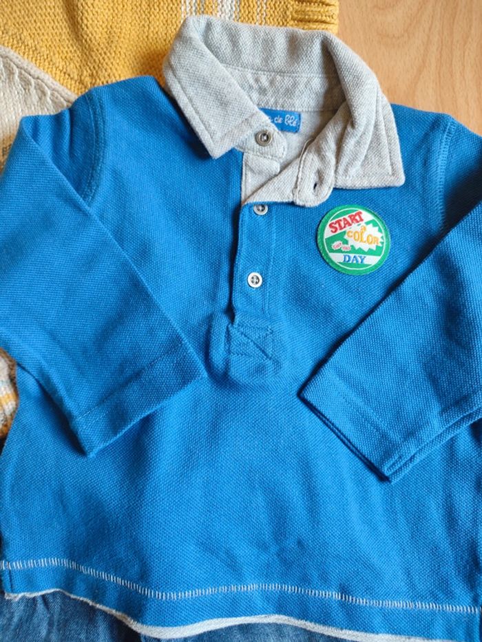 Lot ensemble Jeans + polo + gilet zippé en 6M - photo numéro 3