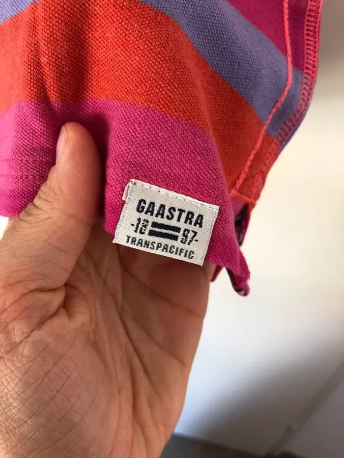 Polo tons roses, violet et oranges avec paillettes Gaastra taille S comme neuf - photo numéro 8