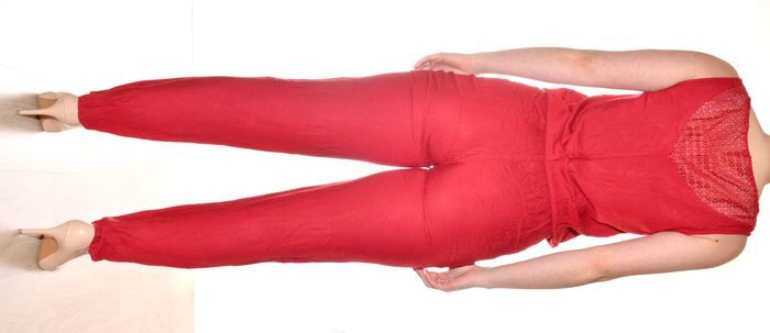combinaison rouge uni sans manches décontractée et féminine taille M - photo numéro 4