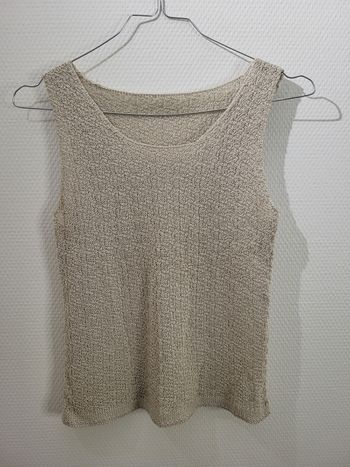 Débardeur beige texturé