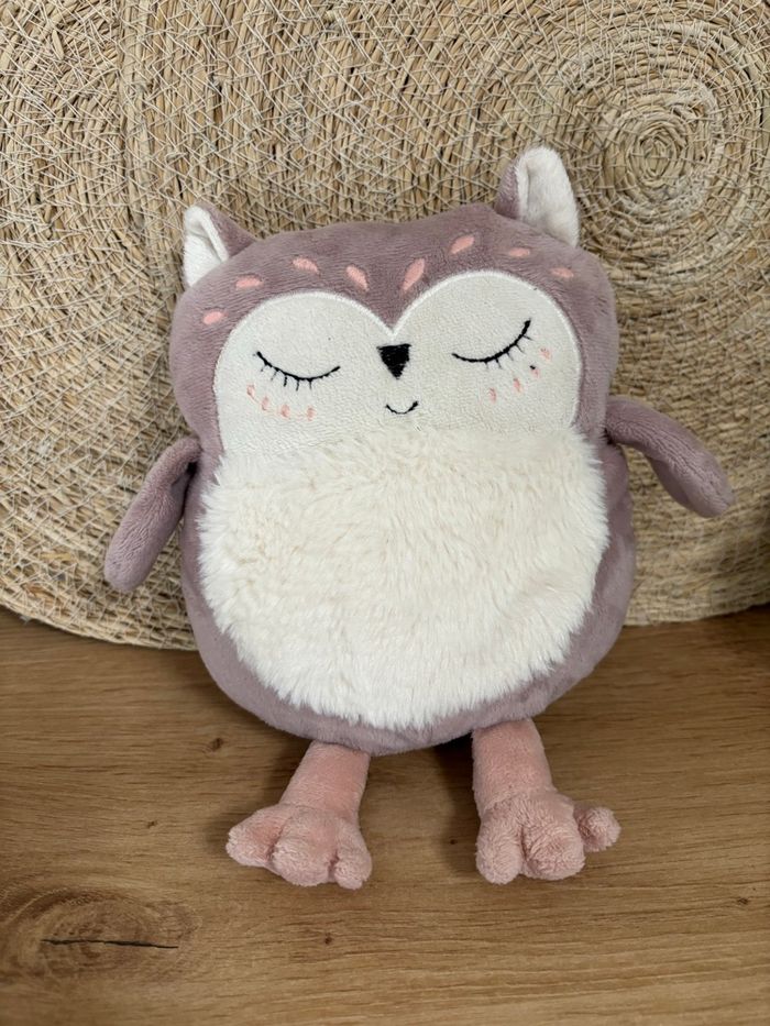 Neuf doudou chouette hibou parme blanc amadeus les petits - photo numéro 1