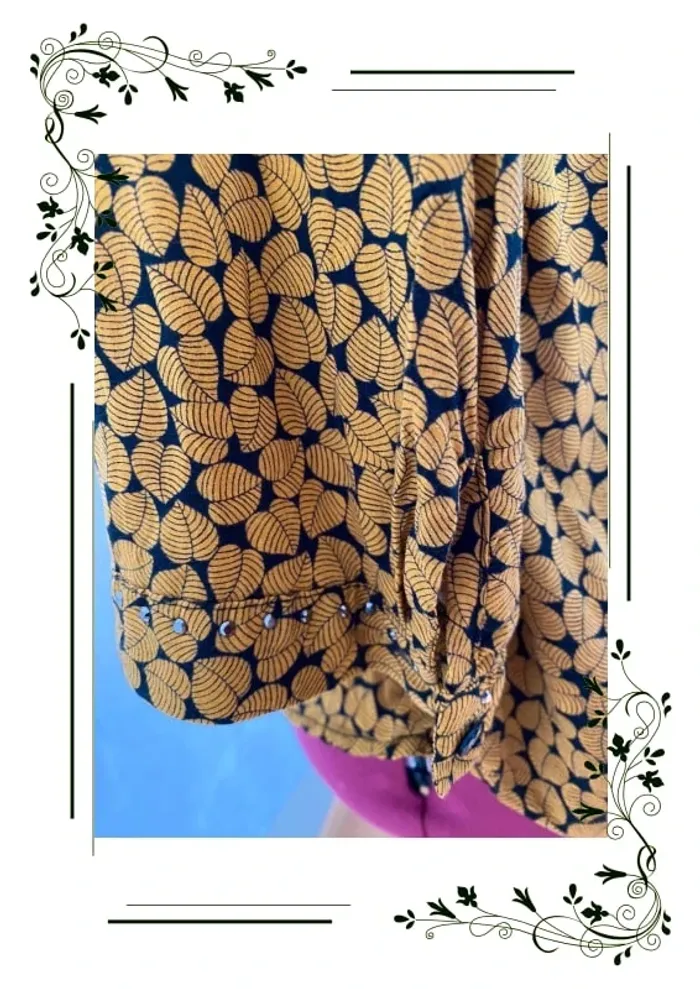 Blouse manches trois quarts Bréal, taille 40 moutarde - photo numéro 4