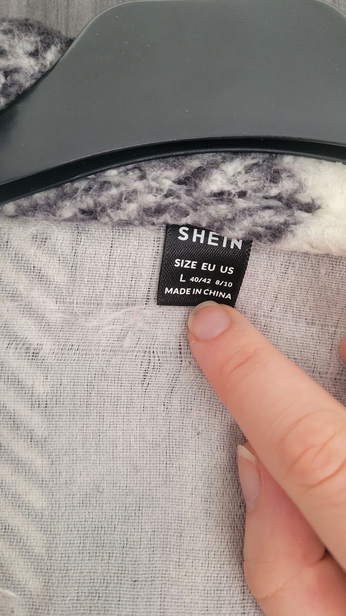 Veste polaire à carreaux noir et blanc - Taille L - photo numéro 4