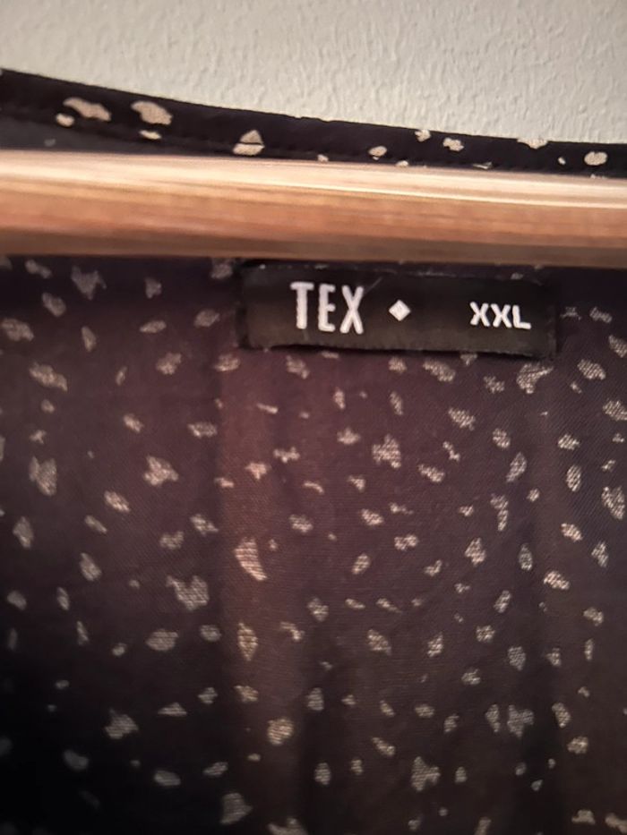 Blouse noire tacheté blanc XXL tex - photo numéro 2