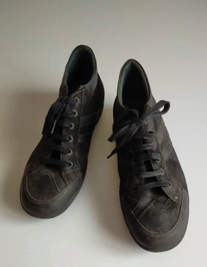 🔥 Baskets hautes Salamander en cuir – Taille 42 🔥