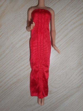 Robe Bustier Longue Rouge Barbie