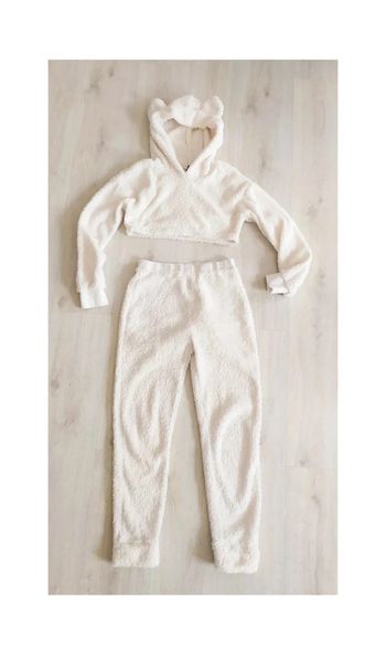 Ensemble cocooning pyjama 2 pièces pantalon + sweat court à capuche