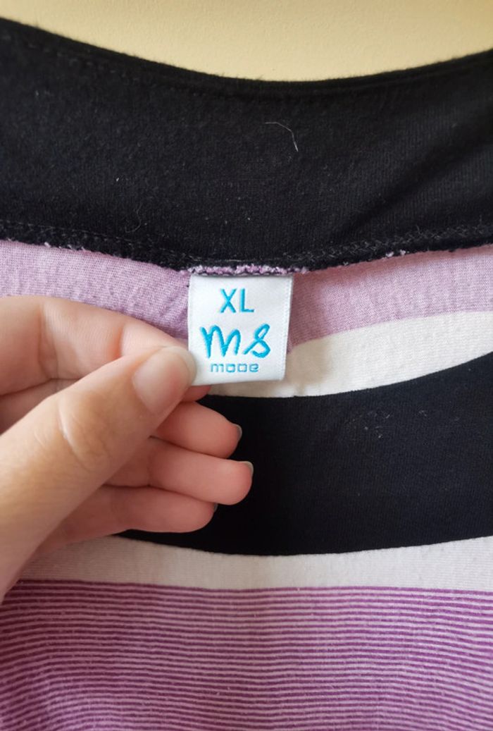 T-shirt long rayé XL M&S - photo numéro 4