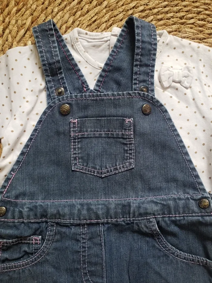 Ensemble avec robe en jeans 12mois - photo numéro 2