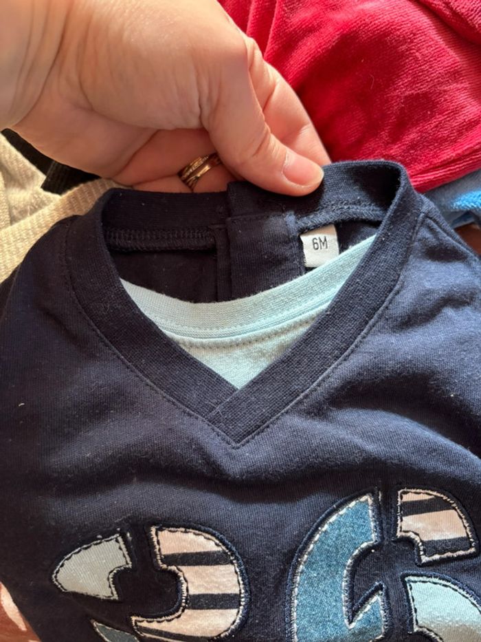 🌸T-shirt manche longue marine 6 mois🌸 - photo numéro 2