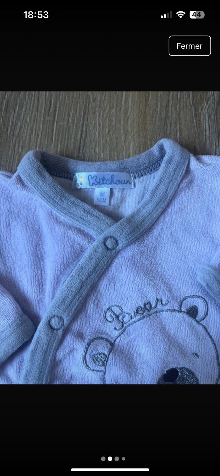 Lot 3 pyjamas velours 1mois - photo numéro 2