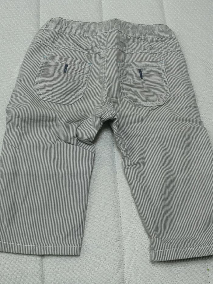 Pantalon rayé blanc et gris Okaidi 6M - photo numéro 5