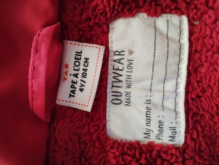 Doudoune fille rouge TAO « HappyWinter" 4 ans/104cm - photo numéro 4