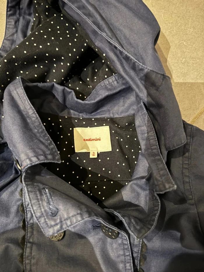 Imperméable / Trench / Manteau - Catimini - Cœur - Bleu marine - 3 ans - photo numéro 2