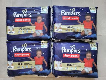 4 paquets de couches pampers pants night taille 5