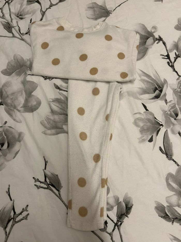 Pyjama velours 4 ans fille pois - photo numéro 2