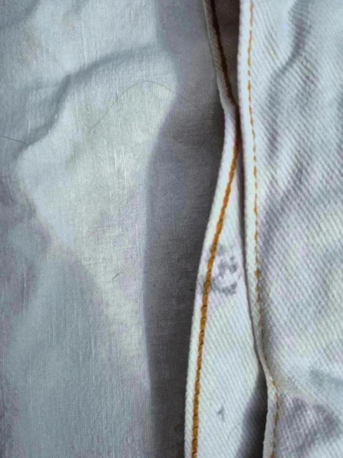Blouson en jeans blanc 🌹 M🌹 unisexe - photo numéro 4