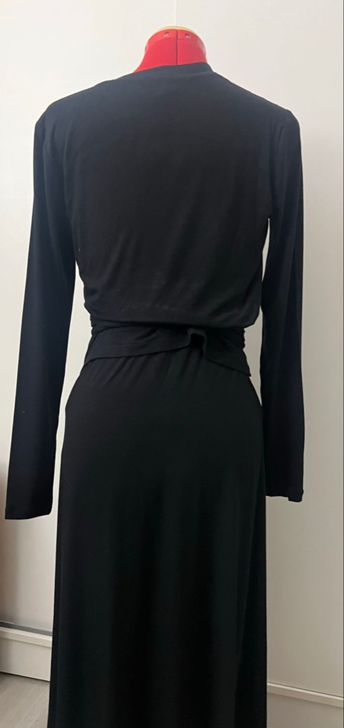 Robe drapée manches longues noire Cabi - photo numéro 2