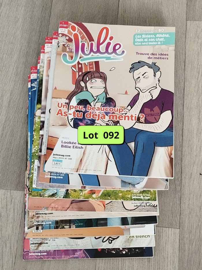 Lot de 10 magazines Julie années2024 L092