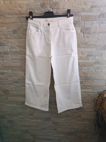 Jean blanc cropped Gémo 8A