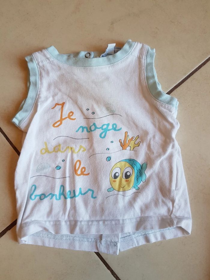Lot de 2 débardeurs garçon 6 mois - photo numéro 2