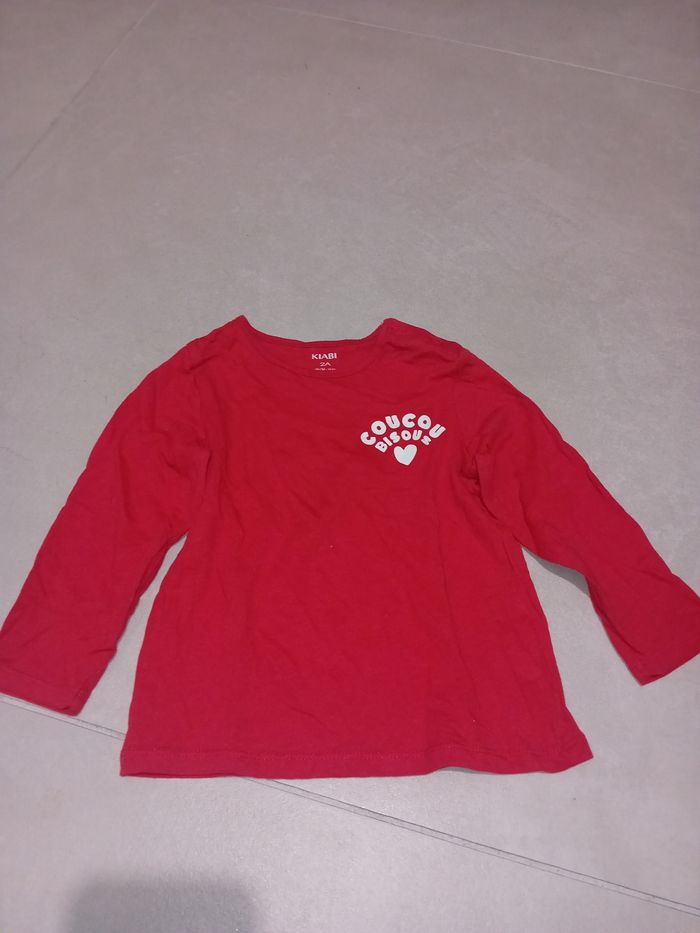 Manches longues rouge 2 ans