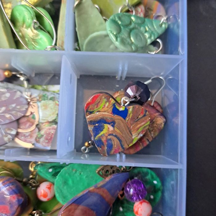 Lot de boucles d'oreilles pendante avec pendentif assortie multicolore - photo numéro 8