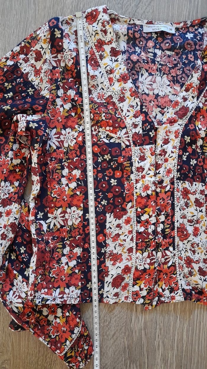 Chemise bohème hippie manches longues evasées - photo numéro 10