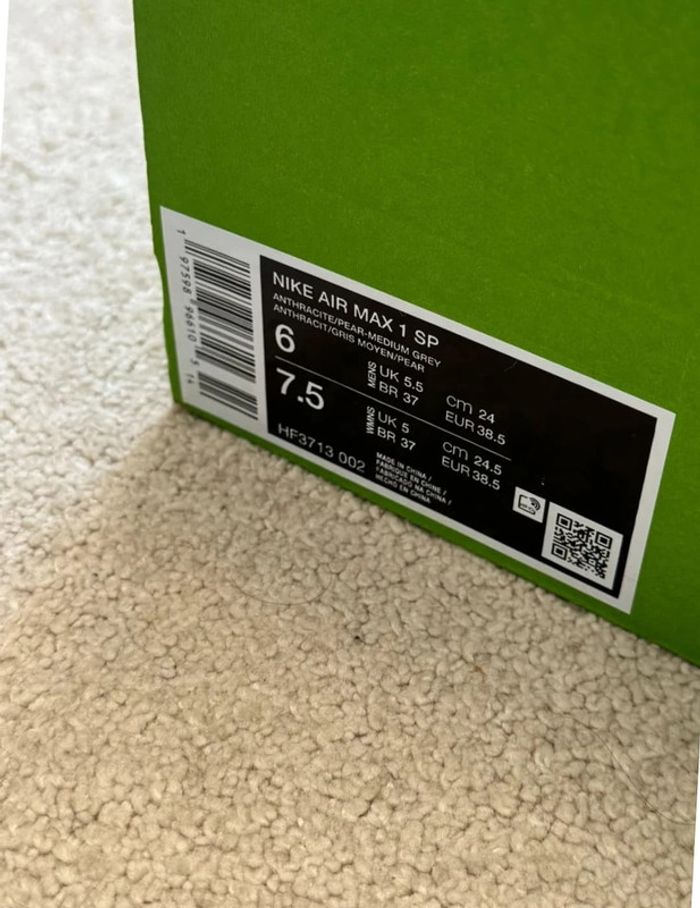 Nike Air Max 1 SP X Huf - Anthracite Pear - photo numéro 6