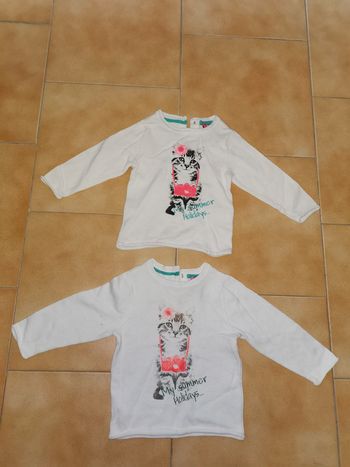 Lot pull chat rose et orange 6mois