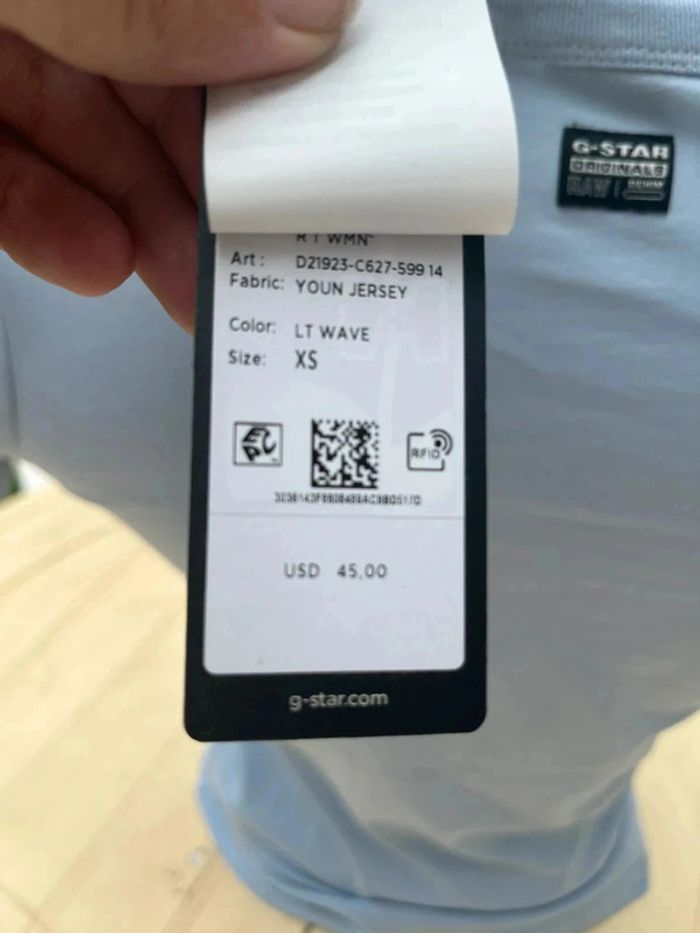 T shirt G Star Raw taille XS bleu pale - photo numéro 4